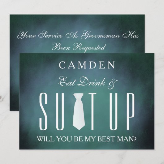 Gepersonaliseerde Suitup Word jij mijn beste man? Kaart (Voorkant / Achterkant)