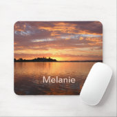 Gepersonaliseerde Sunset Lake Uitzicht Muismat (Met muis)
