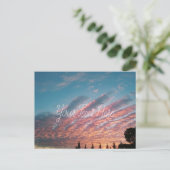 Gepersonaliseerde Sunset Pink Clouds Landscape Bri Briefkaart (Staand voorkant)