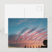 Gepersonaliseerde Sunset Pink Clouds Landscape Bri Briefkaart (Voorkant / Achterkant)