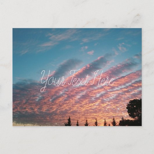 Gepersonaliseerde Sunset Pink Clouds Landscape Bri Briefkaart (Voorkant)