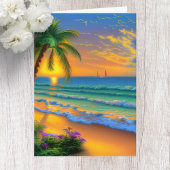 Gepersonaliseerde Sunset Tropical Birthday Kaart
