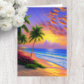 Gepersonaliseerde Sunset Tropical Birthday Kaart