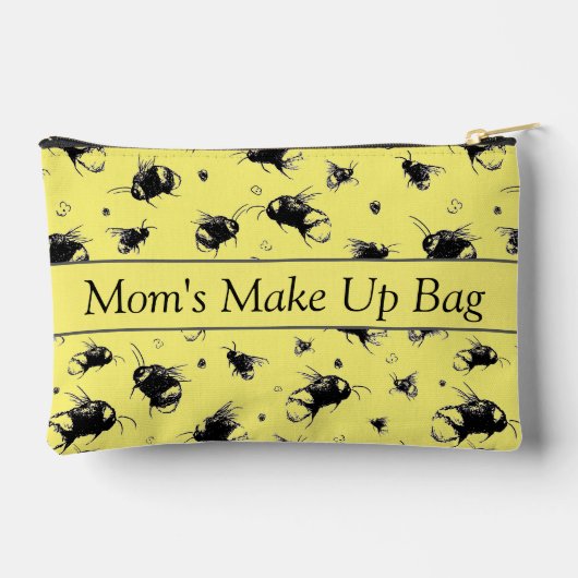 Gepersonaliseerde Sunshine Bee Gele Make-up Bag Etui (Achterkant)