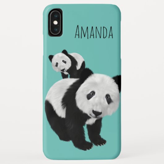 Gepersonaliseerde Super Cute Pandas - Changeable C Case-Mate iPhone Case (Achterkant)