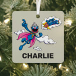 Gepersonaliseerde  Super Grover Metalen Ornament<br><div class="desc">Bekijk de Super Grover in deze  afbeelding! © 2022 Sesamworkshop. www.sesamestreet.org</div>