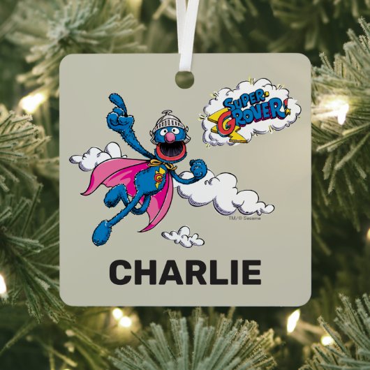 Gepersonaliseerde  Super Grover Metalen Ornament (Insitu)