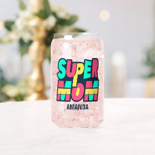 Gepersonaliseerde Super Mam Naam Moederdag Blikvorm Glas