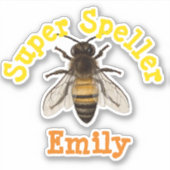 Gepersonaliseerde Super Speller Sticker (Voorkant)
