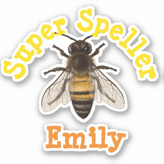 Gepersonaliseerde Super Speller Sticker (Voorkant)