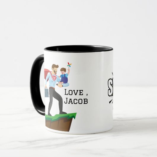 Gepersonaliseerde super vader / vader met zijn zoo mok (Voorkant links)