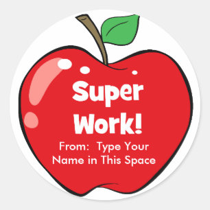 Gepersonaliseerde super werk Stickers