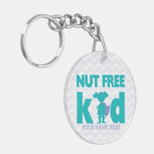 Gepersonaliseerde superheld-structuur voor meisjes sleutelhanger (Voorkant Links)