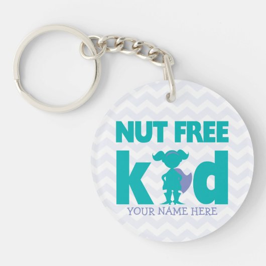 Gepersonaliseerde superheld-structuur voor meisjes sleutelhanger (Voorkant)