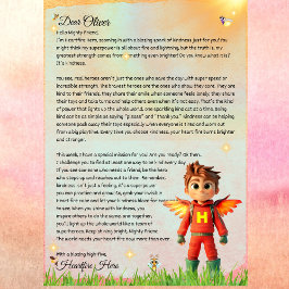 Gepersonaliseerde Superhero Kindness Letter Printa Kaart
