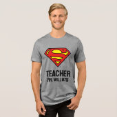 Gepersonaliseerde Superman-Logo Tri-Blend Shirt (Voorkant volledig)