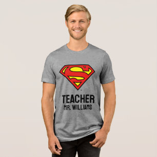 Gepersonaliseerde Superman-Logo Tri-Blend Shirt