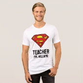Gepersonaliseerde Superman-Logo Tri-Blend Shirt (Voorkant volledig)