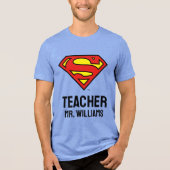 Gepersonaliseerde Superman-Logo Tri-Blend Shirt (Voorkant)