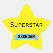 Gepersonaliseerde superster met naam ster sticker (Voorkant)