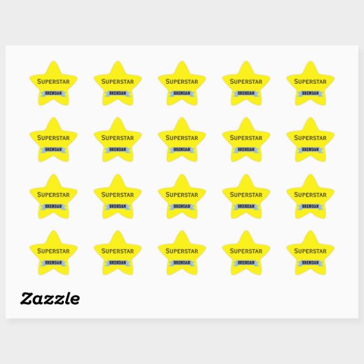 Gepersonaliseerde superster met naam ster sticker (Vel)