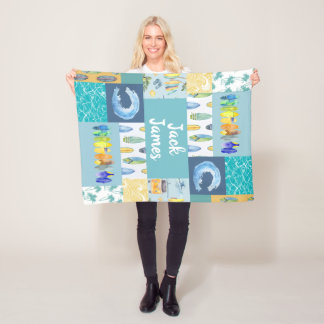 Gepersonaliseerde Surfen Baby Deken Baby Boy Deken