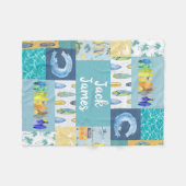 Gepersonaliseerde Surfen Baby Deken Baby Boy Deken (Voorkant (Horizontaal))