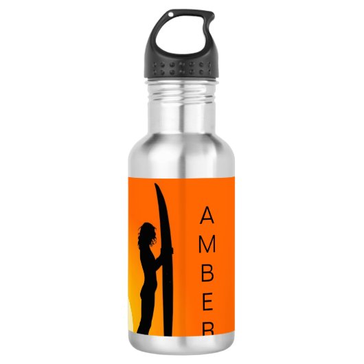 Gepersonaliseerde Surfen Lady Water fles (Voorkant)