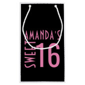 Gepersonaliseerde Sweet 16 Favor Bag Klein Cadeauzakje (Achterkant)