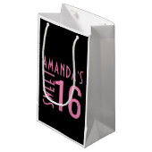 Gepersonaliseerde Sweet 16 Favor Bag Klein Cadeauzakje (Voorkant Gekanteld)