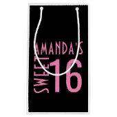 Gepersonaliseerde Sweet 16 Favor Bag Klein Cadeauzakje (Voorkant)
