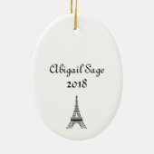 Gepersonaliseerde Sweet 16 Paris Eiffeltoren Ornam Keramisch Ornament (Achterkant)