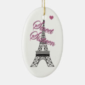 Gepersonaliseerde Sweet 16 Paris Eiffeltoren Ornam Keramisch Ornament (Rechts)