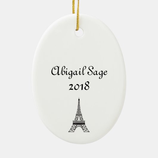 Gepersonaliseerde Sweet 16 Paris Eiffeltoren Ornam Keramisch Ornament (Achterkant)