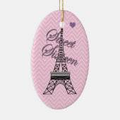 Gepersonaliseerde Sweet 16 Paris Eiffeltoren Ornam Keramisch Ornament (Rechts)