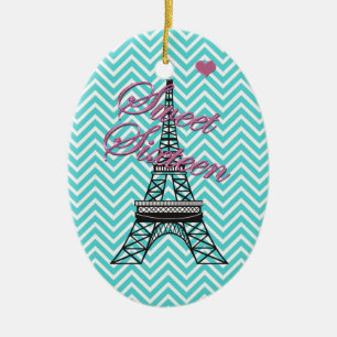 Gepersonaliseerde Sweet 16 Paris Eiffeltoren Ornam Keramisch Ornament