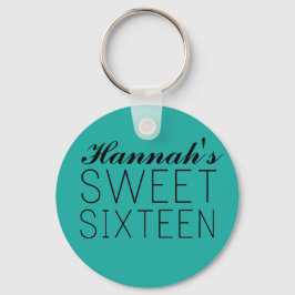 Gepersonaliseerde Sweet 16 Sleutelhanger Favor/Gif