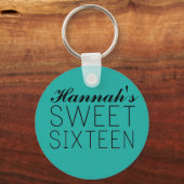 Gepersonaliseerde Sweet 16 Sleutelhanger Favor/Gif (Voorkant)