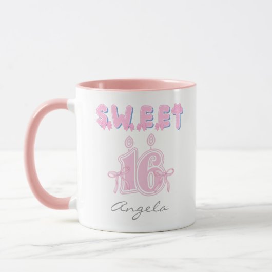 Gepersonaliseerde Sweet 16 Verjaardag Mok (Links)