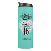 Gepersonaliseerde Sweet 16 Verjaardag Thermosbeker (Geroteerd rechts)