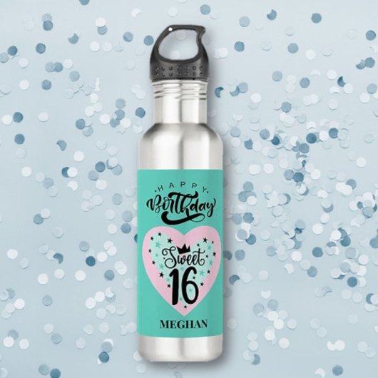 Gepersonaliseerde Sweet 16 Verjaardag Waterfles