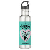 Gepersonaliseerde Sweet 16 Verjaardag Waterfles (Voorkant)