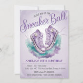 Gepersonaliseerde Sweet 16e Verjaardag Sneaker Bal Kaart (Voorkant)