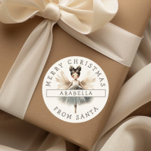 Gepersonaliseerde Sweet Ballerina Kerst sticker