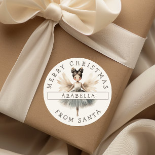 Gepersonaliseerde Sweet Ballerina Kerst sticker
