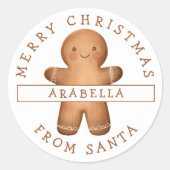 Gepersonaliseerde Sweet Gingerbread Man Kerstmis Ronde Sticker (Voorkant)