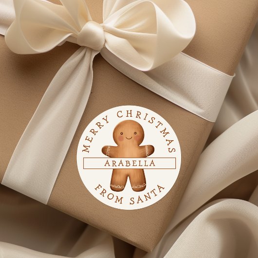Gepersonaliseerde Sweet Gingerbread Man Kerstmis Ronde Sticker