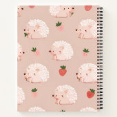 Gepersonaliseerde Sweet Hedgehog & Strawberry Patt Notitieboek (Achterkant)