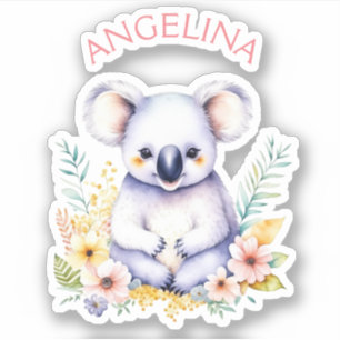 Gepersonaliseerde Sweet Koala Beer Baby kwekerij k Sticker