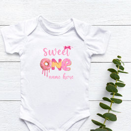 Gepersonaliseerde Sweet One Donut Verjaardag Romper